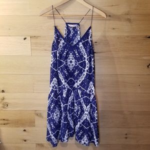 Rebecca Taylor Silk Dress Blue & White Siz…